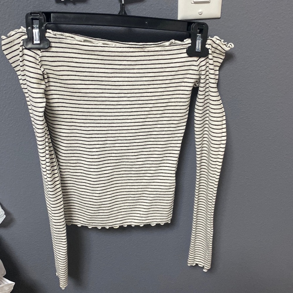 Striped off the shoulder blouse